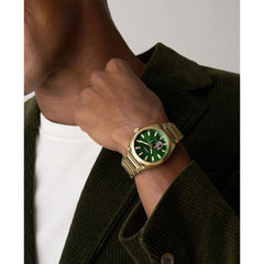 Fossil EVERETT Herrenuhr Automatik Gold Grün Edelstahl 42 mm - ME3276
