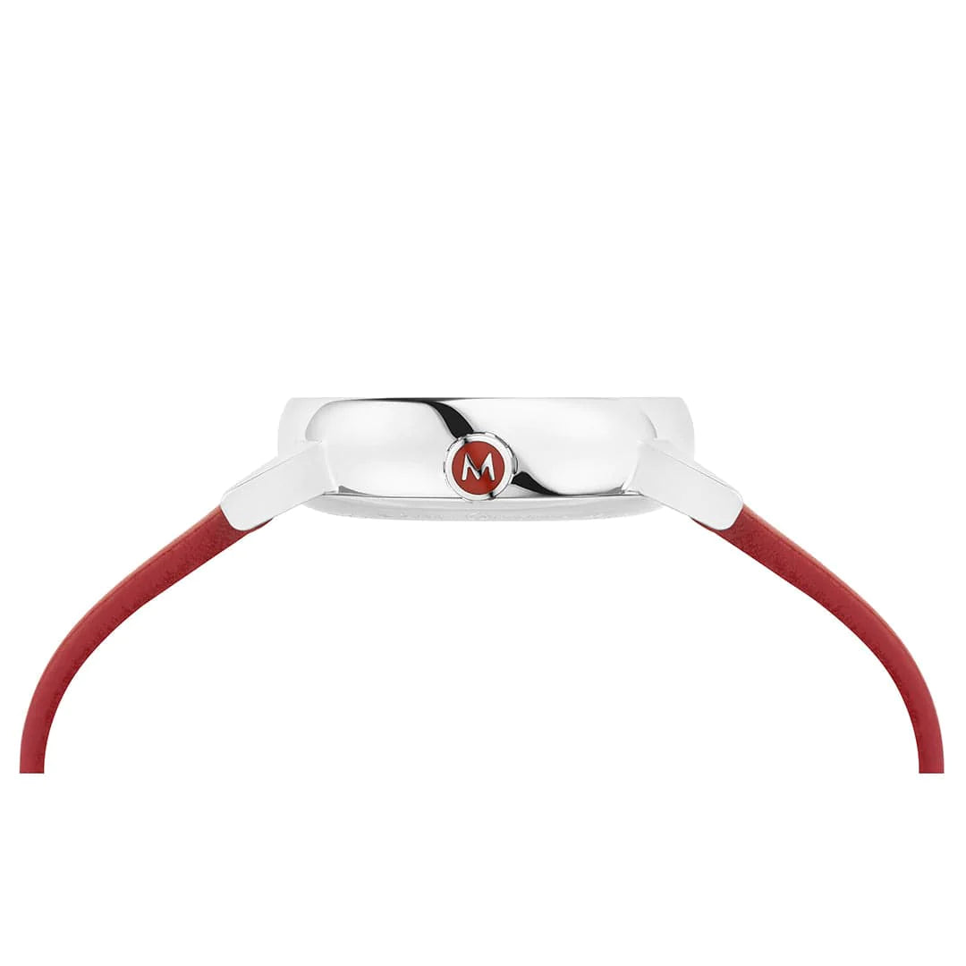 Mondaine EVO2 Quarz Damenuhr aus Rotes Leder, 26 MM - MSE.26110.LCV