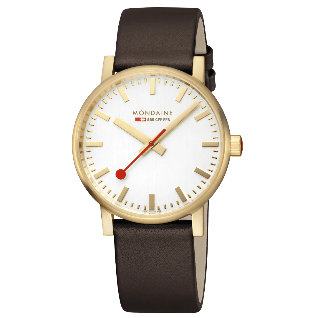 Mondaine EVO2 Herrenuhr aus Braun Lederband, 40 MM -  MSE.40112.LGV