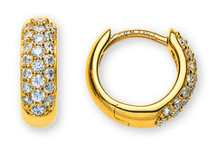 Creolen Gelbgold 750 mit 44 Brillanten 0.36ct H SI D:11mm
