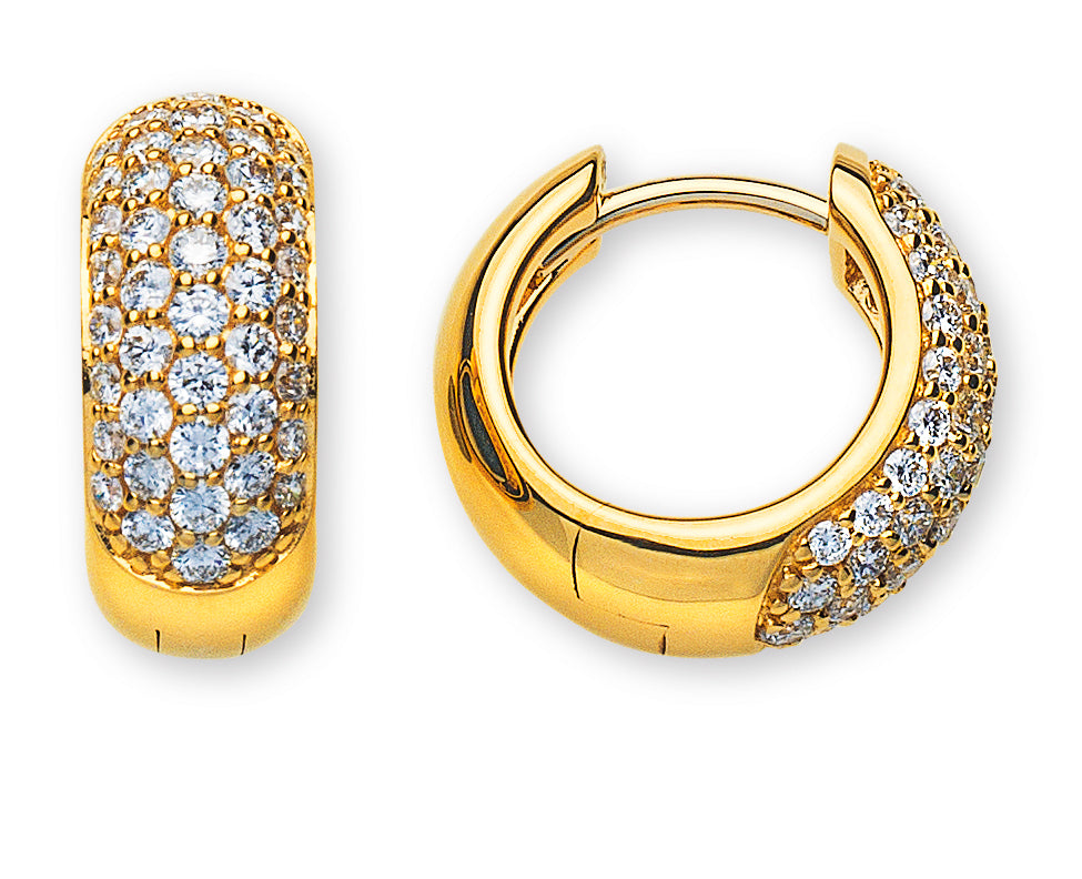 Creolen Gelbgold 750 mit 88 Brillanten H SI 0.83ct.
