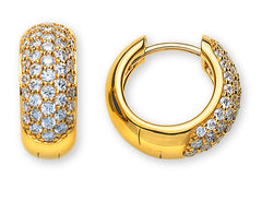 Creolen Gelbgold 750 mit 88 Brillanten H SI 0.83ct.