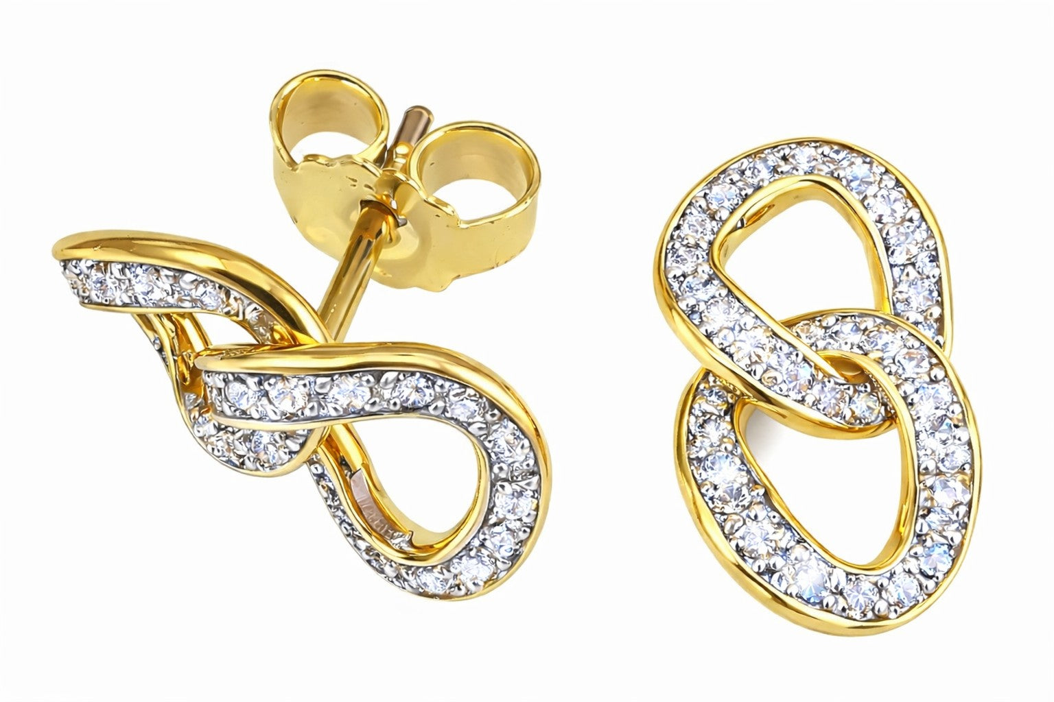 Ohrstecker Gelbgold 750 mit 60 Brillanten H SI 0.22 ct.