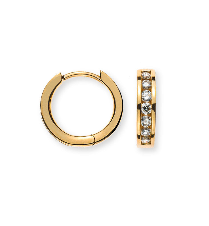 Kreolen Gelbgold 750 mit 14 Brillanten H SI 0.30 ct.