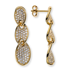 Ohrhänger Gelbgold 750 länglich oval mit 188 Brillanten