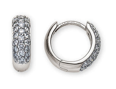 Diamant Creolen Weissgold 750 mit 44 Brillanten total 0.36 ct.