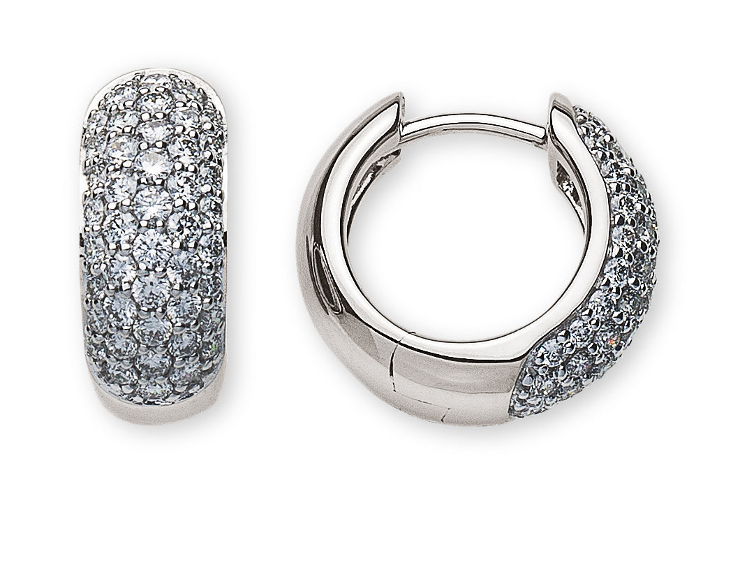 Diamant Creolen Weissgold 750 mit 88 Brillanten total 0.81 ct.