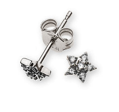 Diamant Ohrstecker Sterne Weissgold 750 mit 12 Brillanten