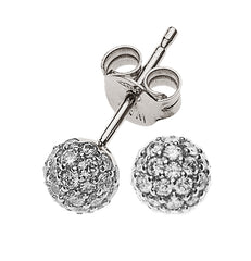 Diamant Ohrstecker Kugeln Weissgold 750 mit 72 Brillanten