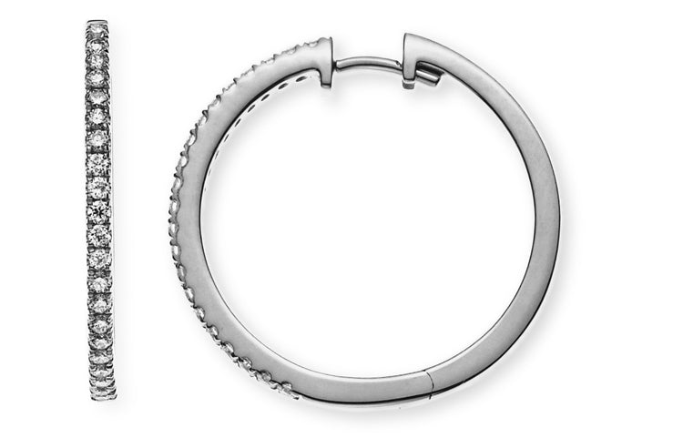 Kreolen Weissgold 750 mit 42 Brillanten 0,26 ct.