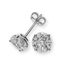 Ohrringe Weissgold 750 mit Marquise & Princess Diamanten
