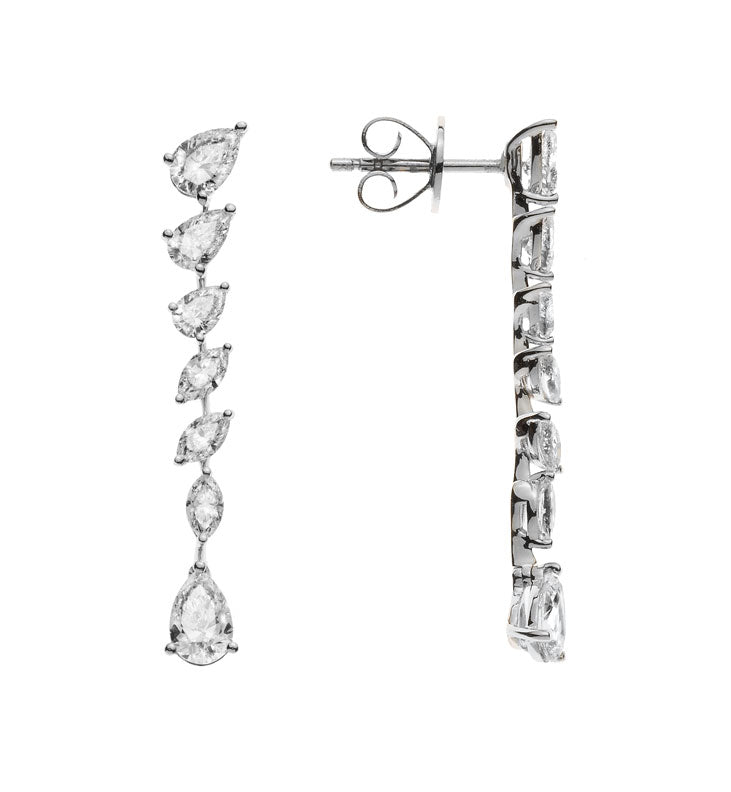 Ohrhänger Weissgold 750 mit Marquise & Pearshape Diamanten