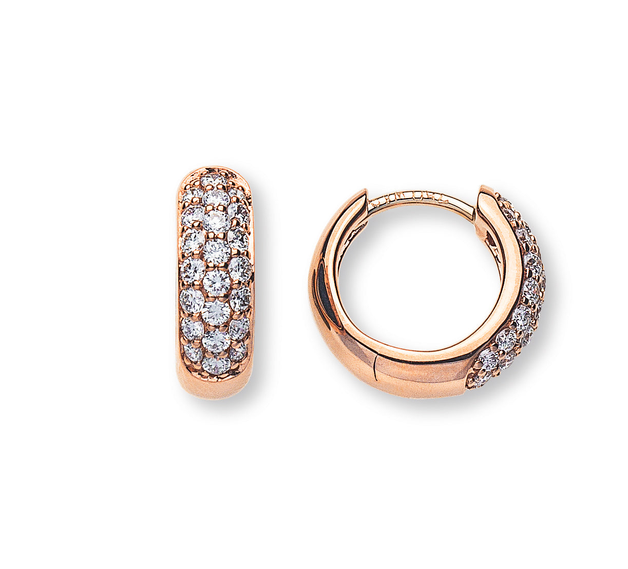 Kreolen Rotgold 750 mit 44 Brillanten 0.47ct. D:12mm