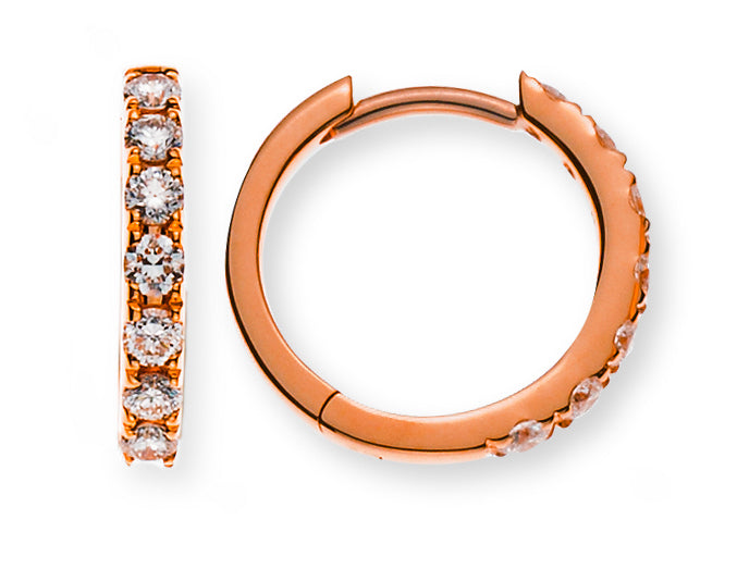 Kreolen Rotgold 750 mit 14 Brillanten H SI 0.25 ct.