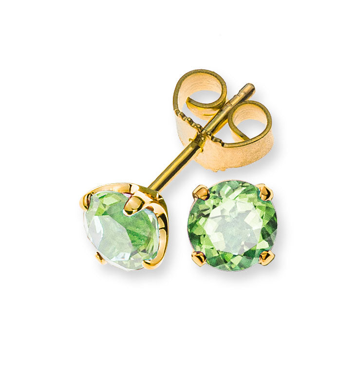 Ohrringe Gelbgold 750 mit 2 Peridots 4-Griff