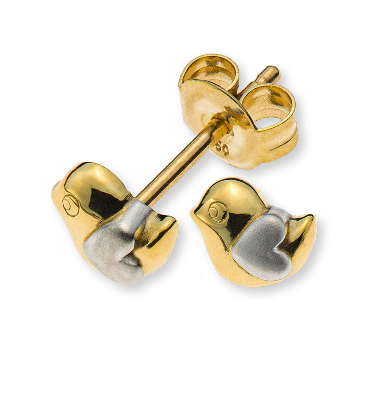 Ohrringe Vogel Gelbgold 750 Herzflugel