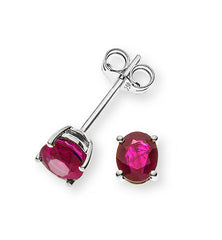 Ohrringe Weissgold 750 mit 2 Rubinen 0.96ct