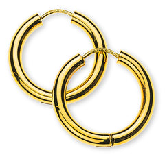 Kreolen Gelbgold 750 Runddraht 21mm mit Scharnier