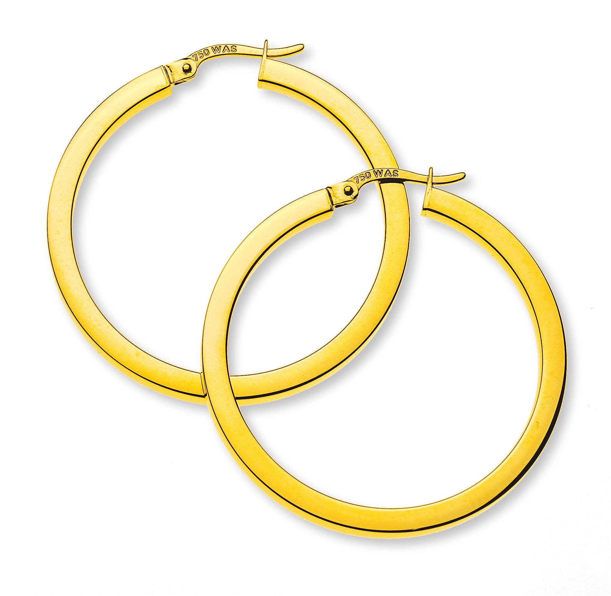 Kreolen Gelbgold 750 Vierkantdraht 35mm