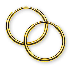 Kreolen Gelbgold 750 Runddraht D: 13 mm B: 1.2 mm