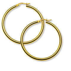 Creolen Gelbgold 750 Runddraht, 40mm