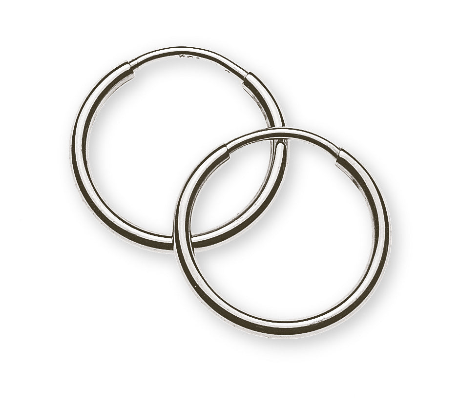 Creolen Weissgold 750 Runddraht D: 13 mm