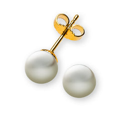 Perlohrringe Gelbgold 750 mit weisser Rundperle ca. 6.5-7.0mm