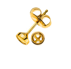 Ohrstecker Solitär Gelbgold 750 Zargen Fassung für 2 Steine