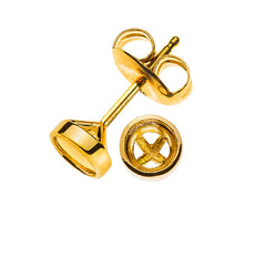 Ohrstecker Solitär Zargenfassung Rohling Gelbgold 750