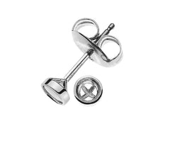 Solitär Ohrstecker Rohling Zargenfassung Weissgold 750