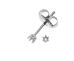 Solitär Ohrstecker Rohling 6-Griff-Fassung Weissgold 750