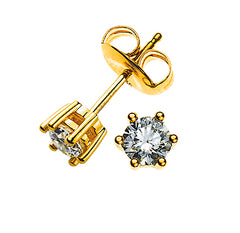Solitär Ohrstecker Gelbgold 750 0.25ct.