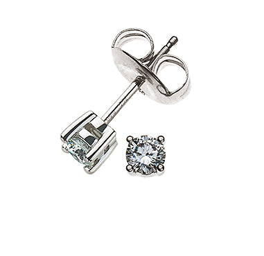 Solitär Ohrstecker Weissgold 750 0.10ct.