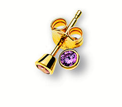 Ohrstecker Rosa Zirkonia Gelbgold 375 Zargenfassung