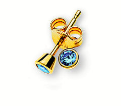 Ohrstecker Hellblau Zirkonia Gelbgold 375 Zargenfassung