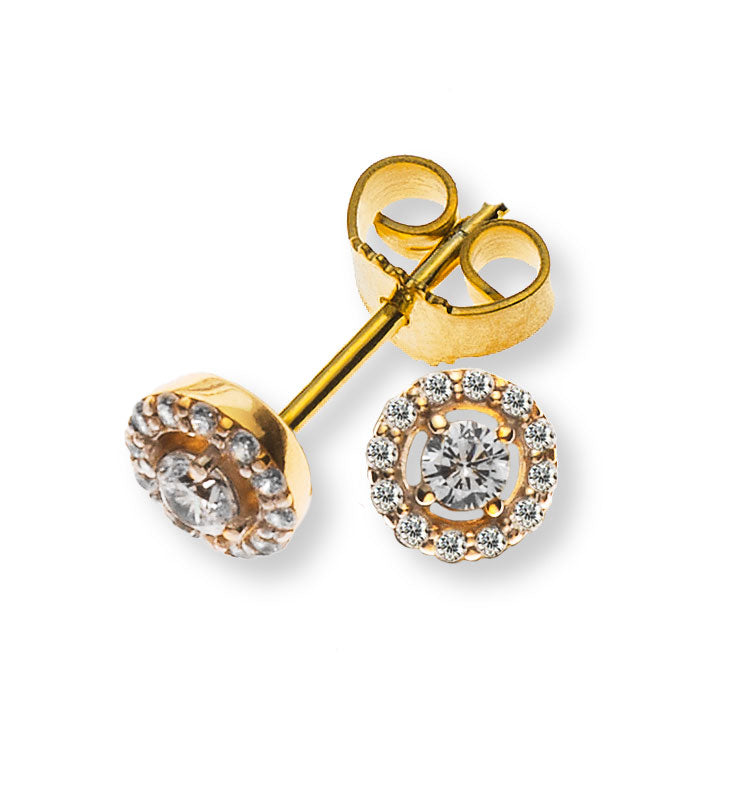 Ohrstecker Entourage Gelbgold 375 mit Zirkonias