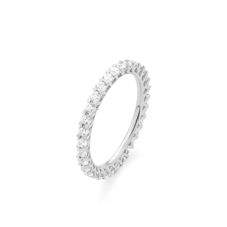 Facet 18K Weissgold Ring mit Diamanten für Damen
