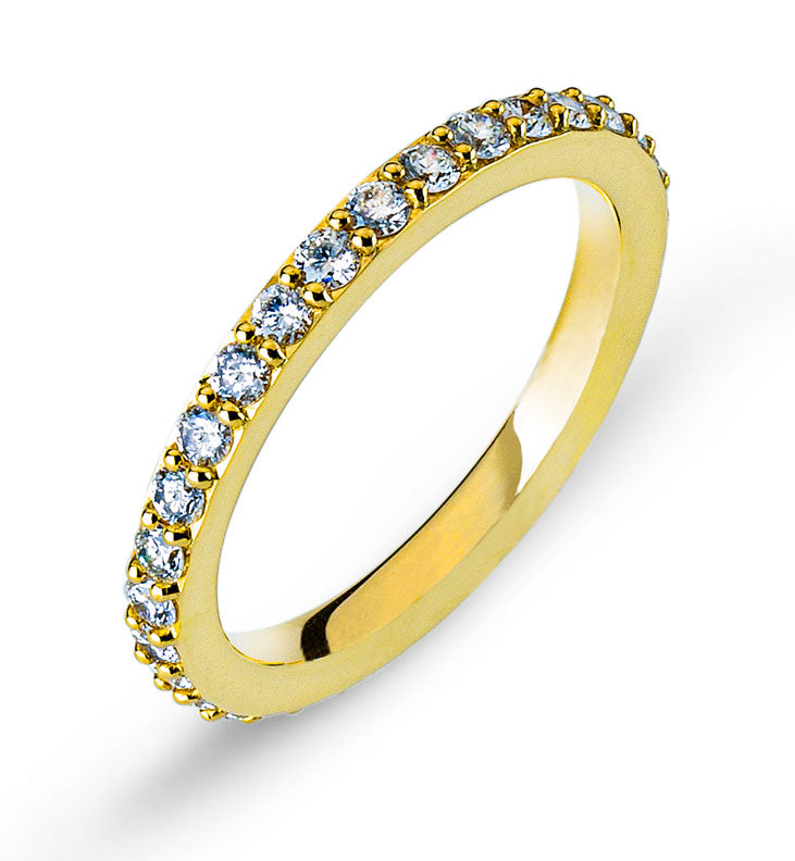 Eternity Ring Gelbgold 750 mit 33 Brillanten Kornfassung