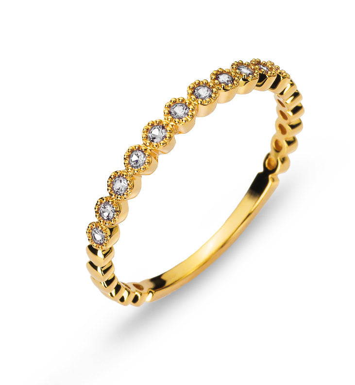 Ring Gelbgold 750 mit 11 Brillanten 0.11ct H SI