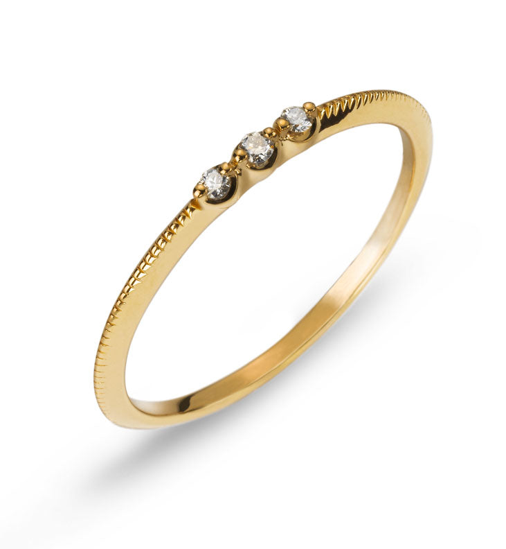 Ring Gelbgold 750 mit 3 Brillanten 0,04 ct.