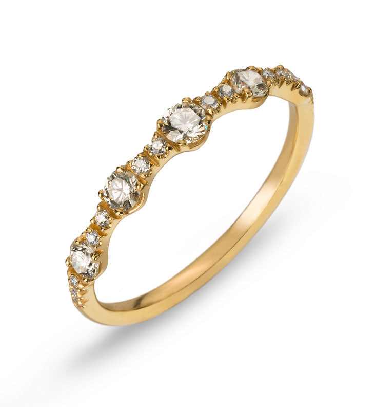 Ring Gelbgold 750 mit 19 Brillanten 0,43 ct.