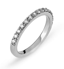 Memoire Ring Weissgold 750 mit Brillanten in Kornfassung