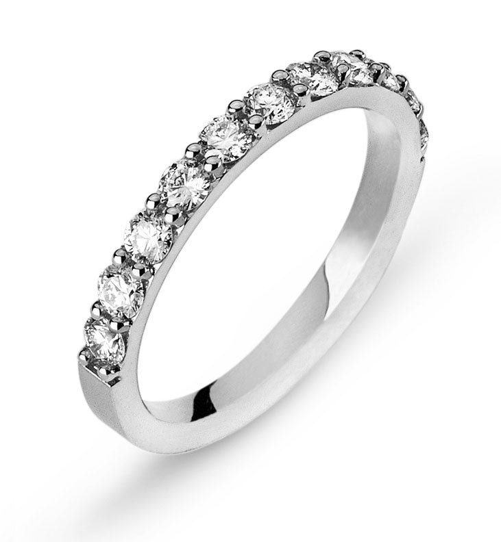 Memoire Ring Weissgold 750 mit Brillanten in Kornfassung