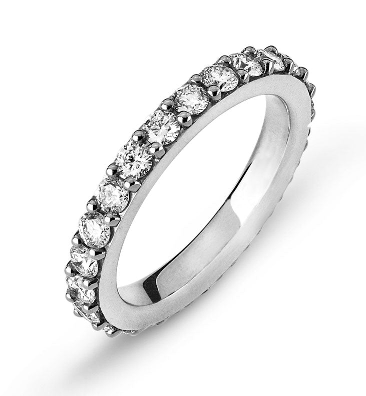 Eternity Ring Weissgold 750 mit Brillanten in Kornfassung