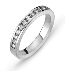 Memoire Ring Weissgold 750 mit Brillanten in Kanalfassung
