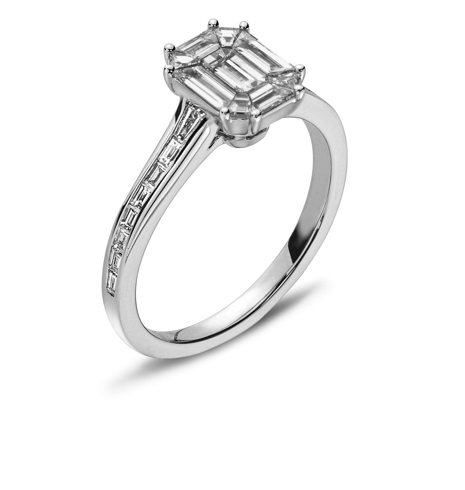 Ring Weissgold 750 mit 25 Diamanten G VS 1.00 ct.