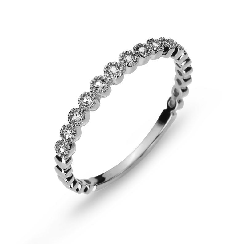 Ring Weissgold 750 mit 11 Brillanten H SI 0.09 ct.