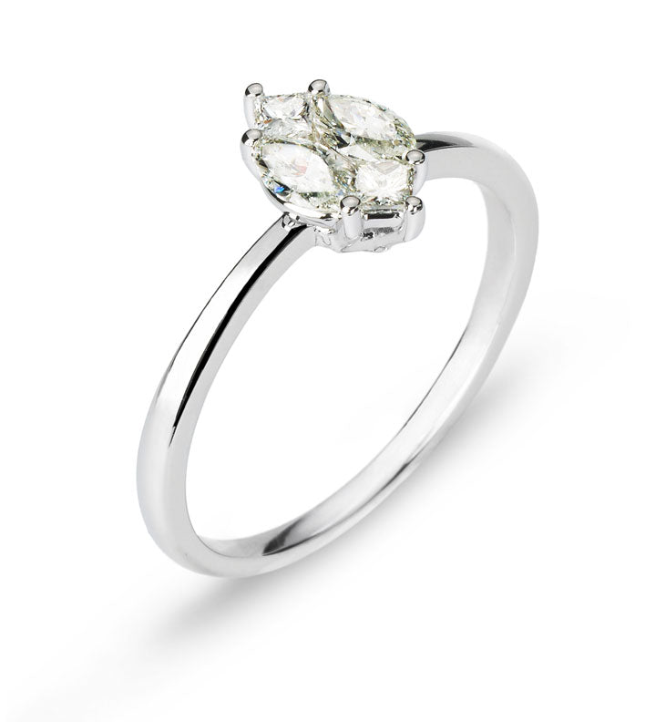 Ring Weissgold 750 mit Marquise & Princess Diamanten