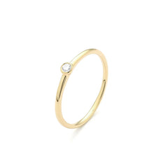 Facet Eye Clean Gold Solitaerring 14Kt