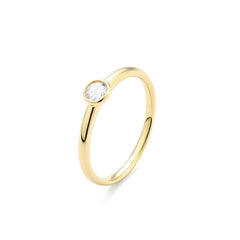 Facet Eye Clean Gold Solitaerring 14Kt